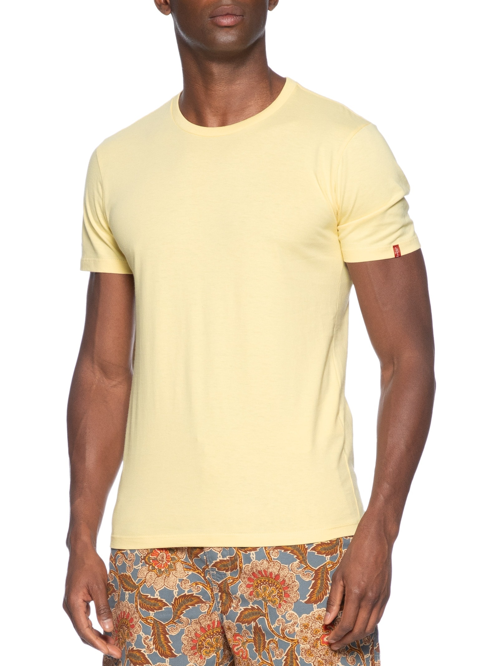 Camiseta Masculina Slim Fit Com Logo No Punho Amarelo Levi's