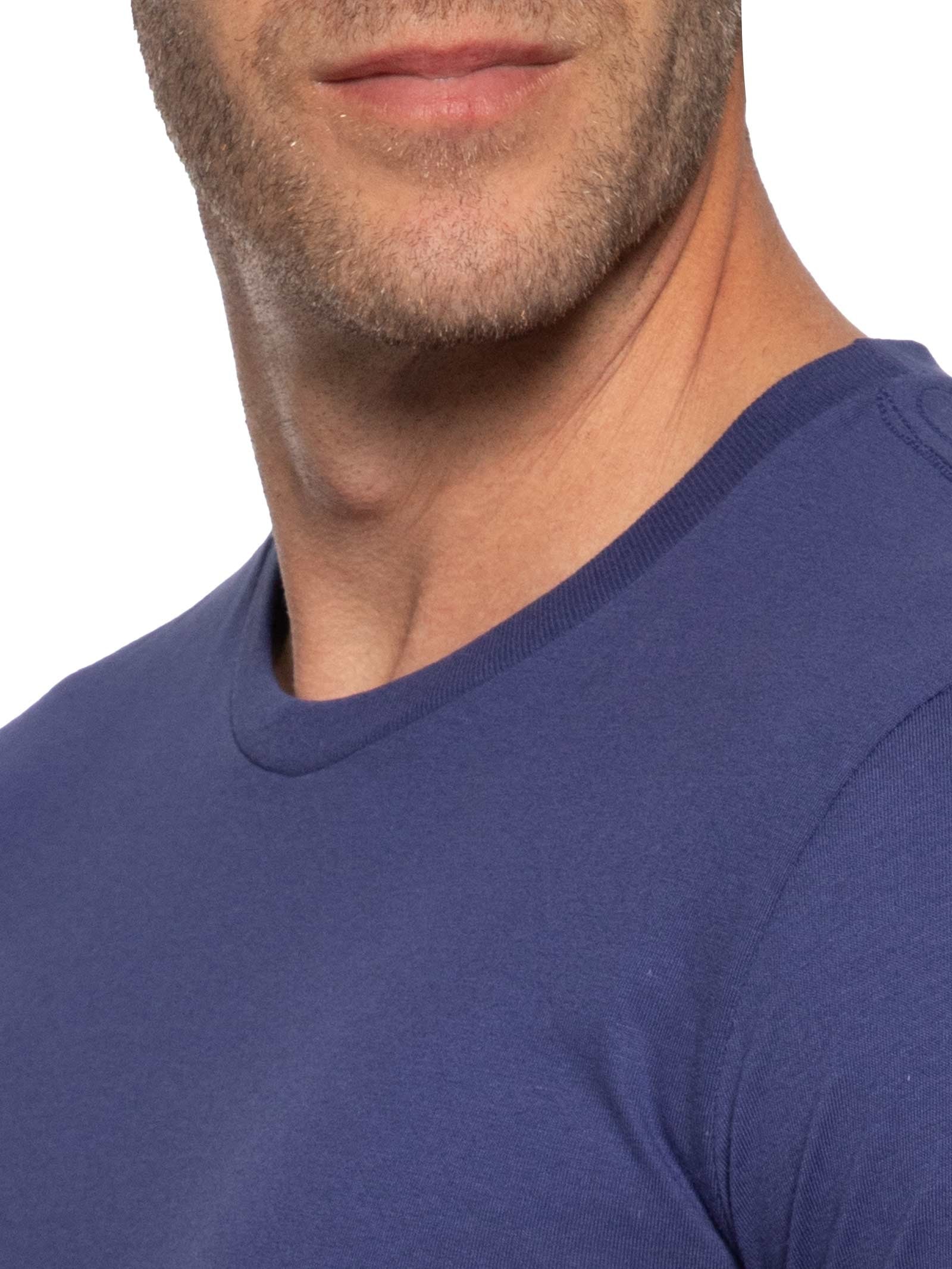 Camiseta Masculina Slim Fit Com Logo No Punho Azul Levi's