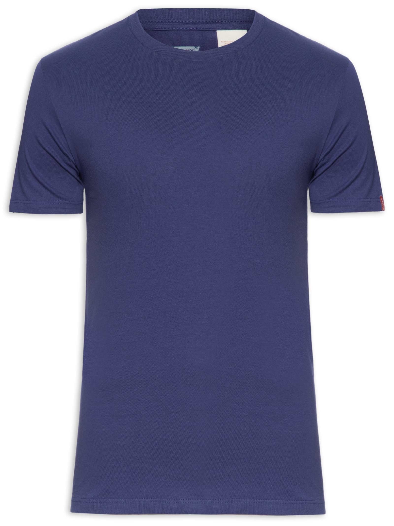 Camiseta Masculina Slim Fit Com Logo No Punho Azul Levi's