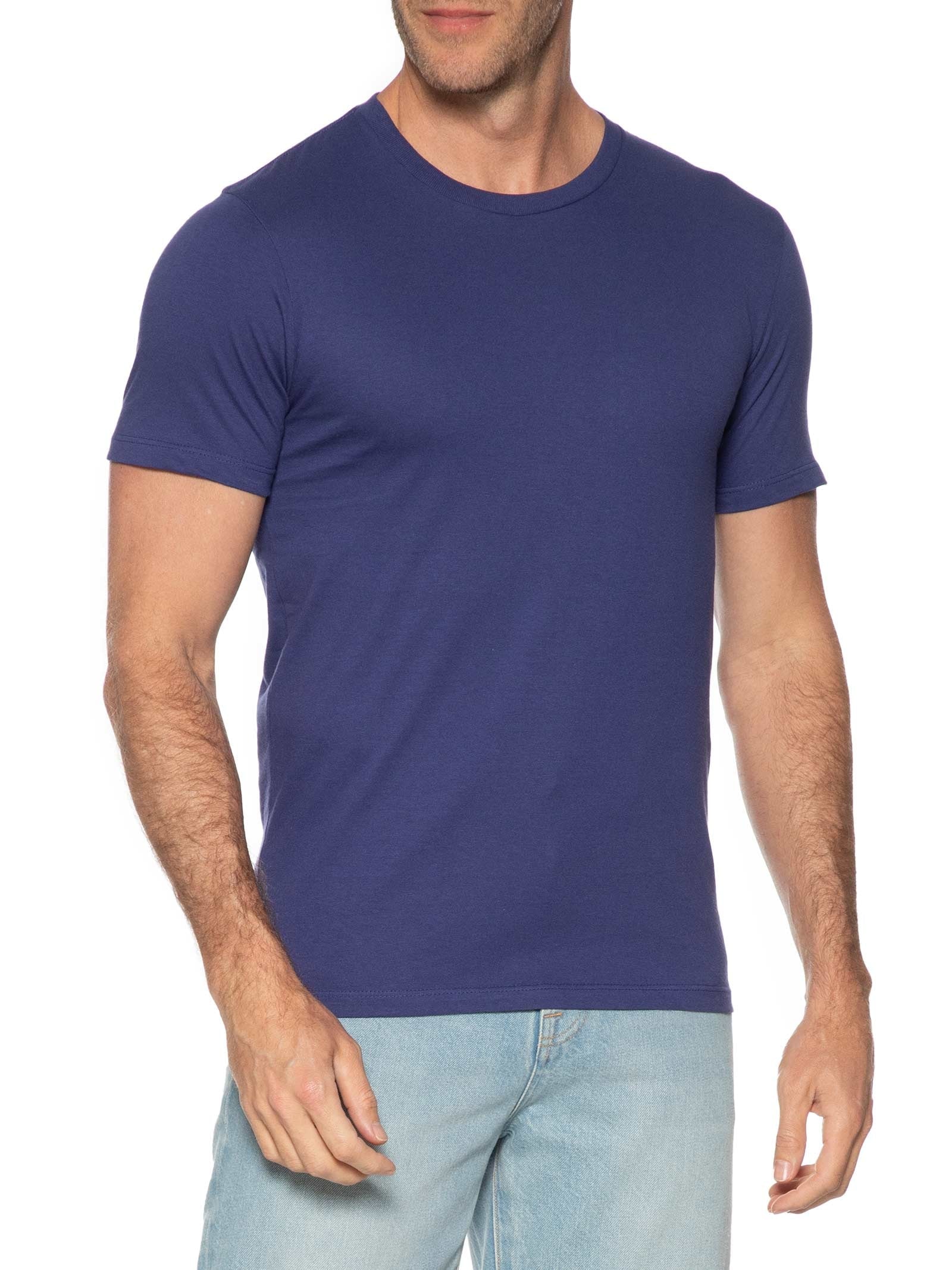 Camiseta Masculina Slim Fit Com Logo No Punho Azul Levi's