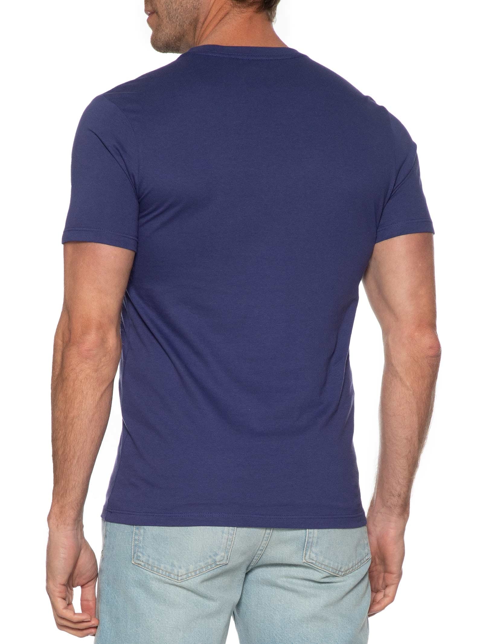 Camiseta Masculina Slim Fit Com Logo No Punho Azul Levi's