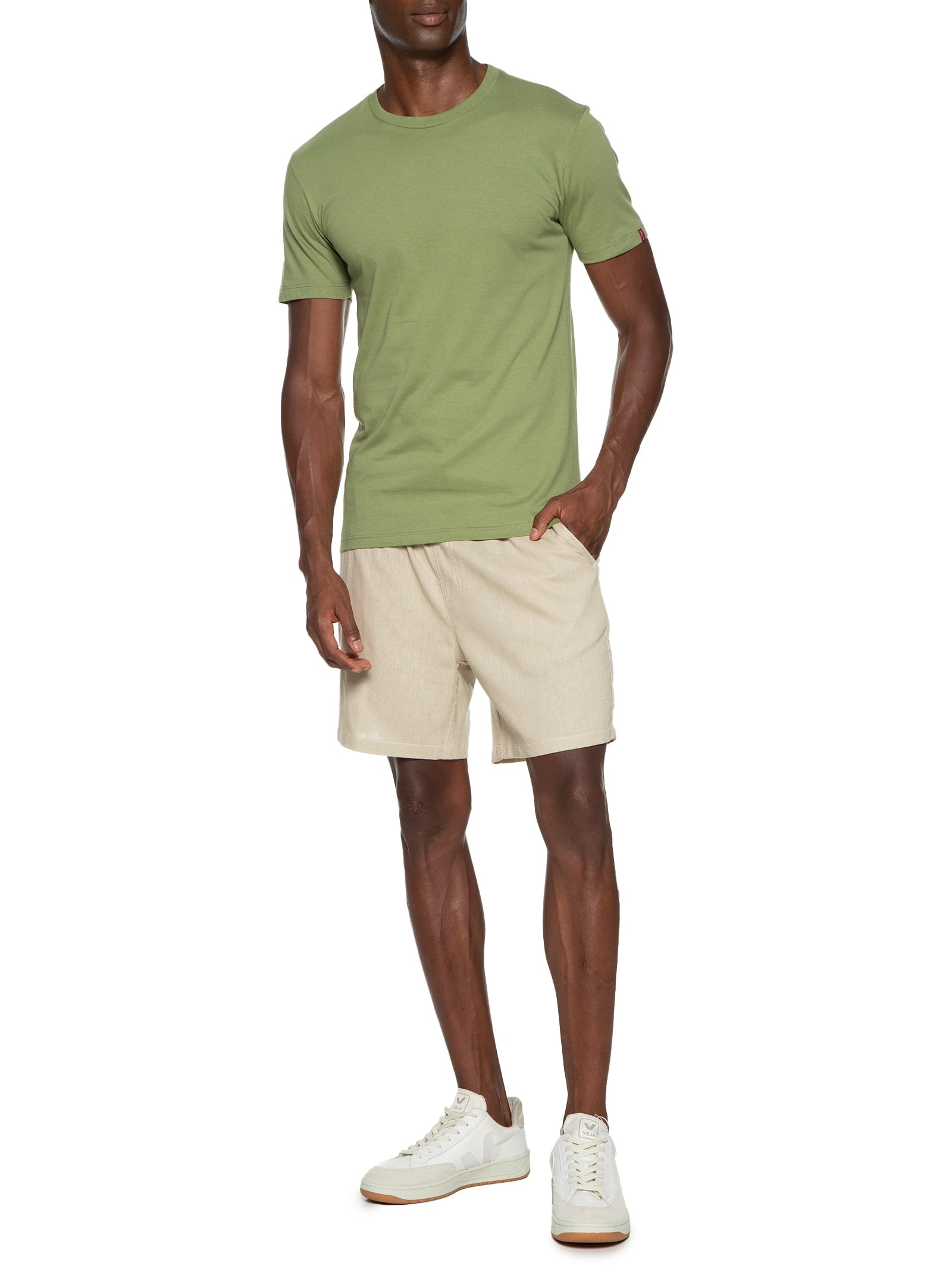 Camiseta Masculina Slim Fit com Logo no Punho Verde Levi's