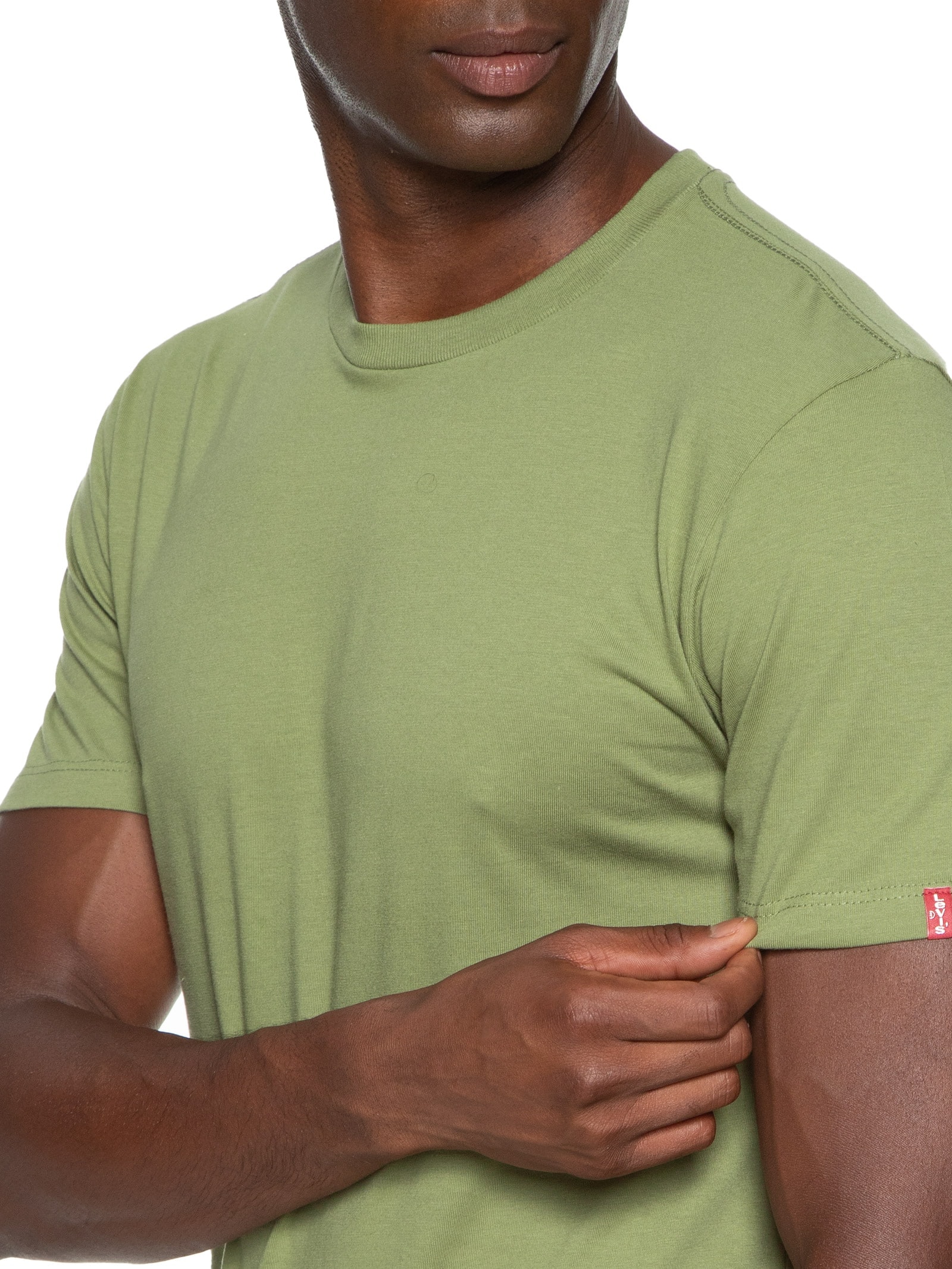 Camiseta Masculina Slim Fit com Logo no Punho Verde Levi's