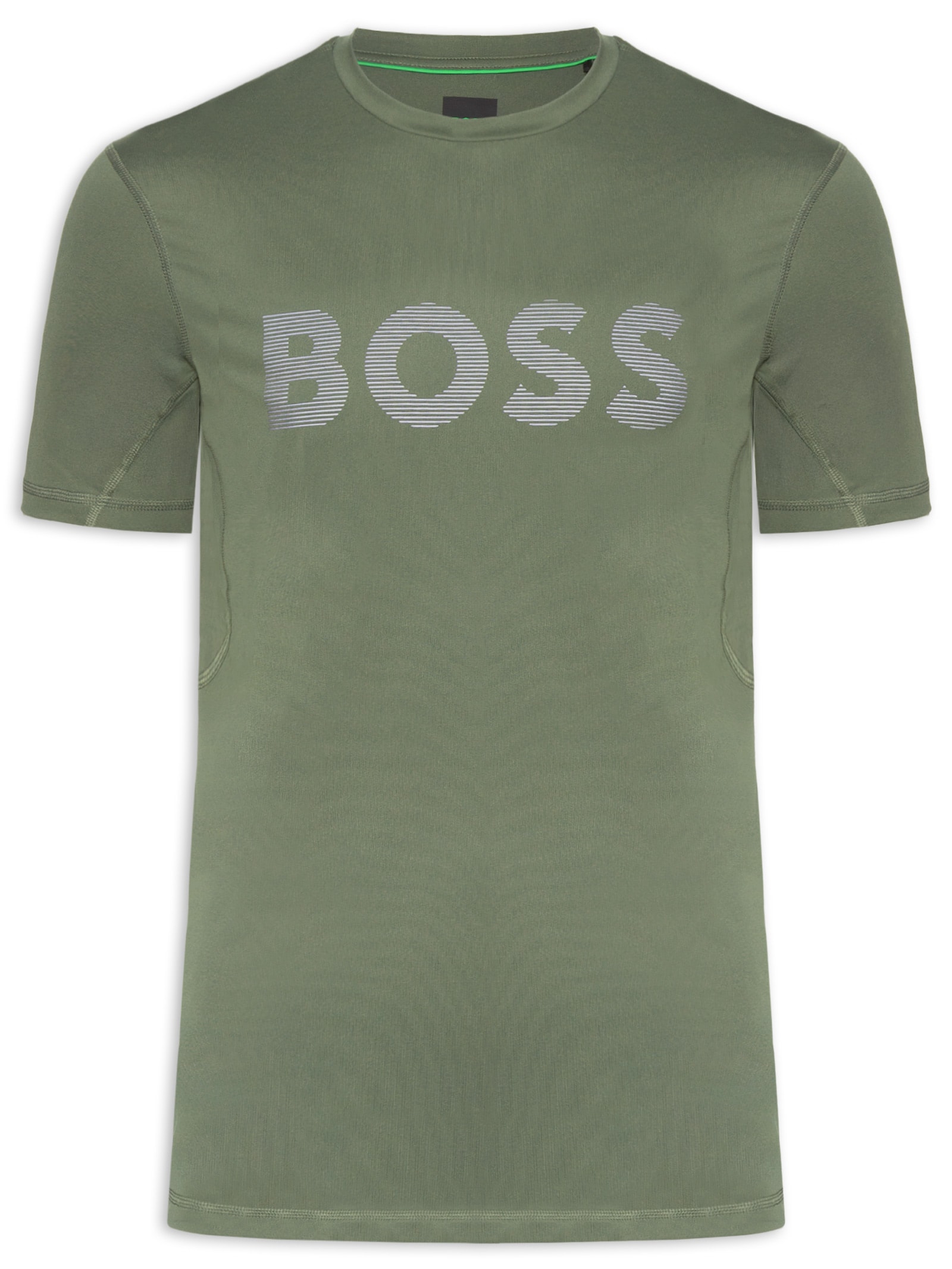 Camiseta Masculina Slim-Fit com Logo Tee Ac Bege Boss