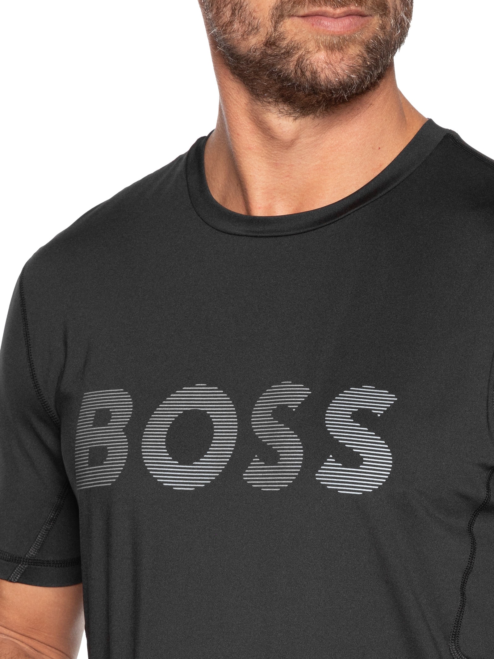 Camiseta Masculina Slim-Fit com Logo Tee Ac Preto Boss