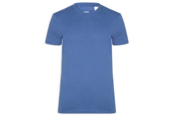 Camiseta Masculina Slim Fit Com Punho E Etiqueta Tab - Azul