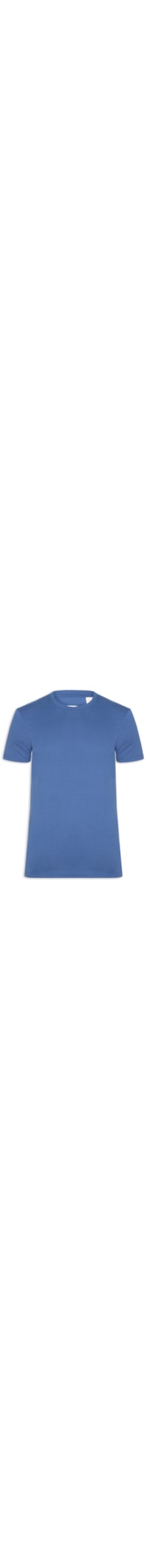Camiseta Masculina Slim Fit Com Punho E Etiqueta Tab - Azul