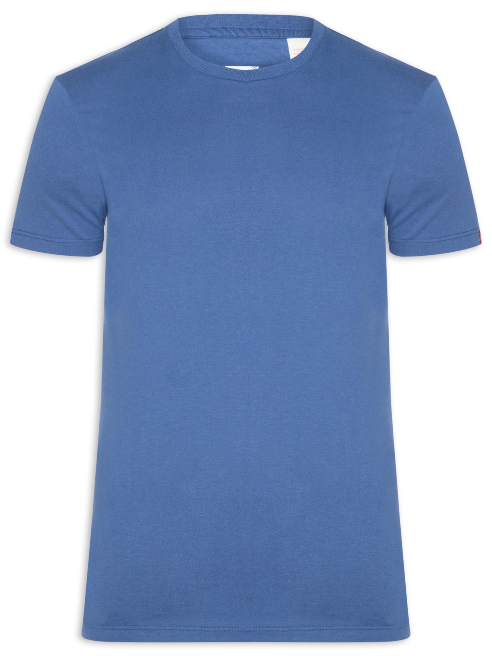 Camiseta Masculina Slim Fit Com Punho E Etiqueta Tab Azul Levi's