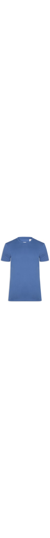 Camiseta Masculina Slim Fit Com Punho E Etiqueta Tab - Azul