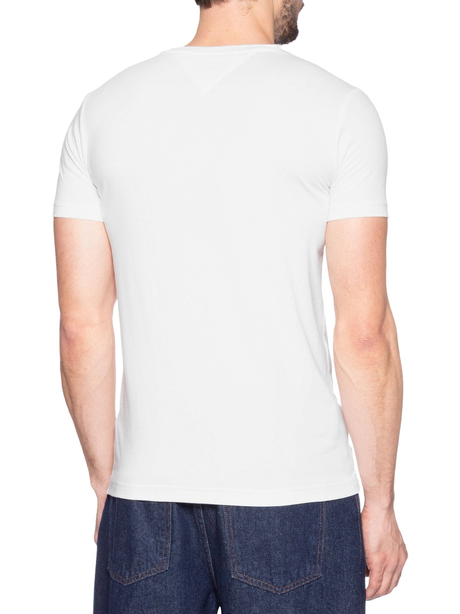 Camiseta Masculina Slim Fit Core Stretch Branco Tommy Hilfiger