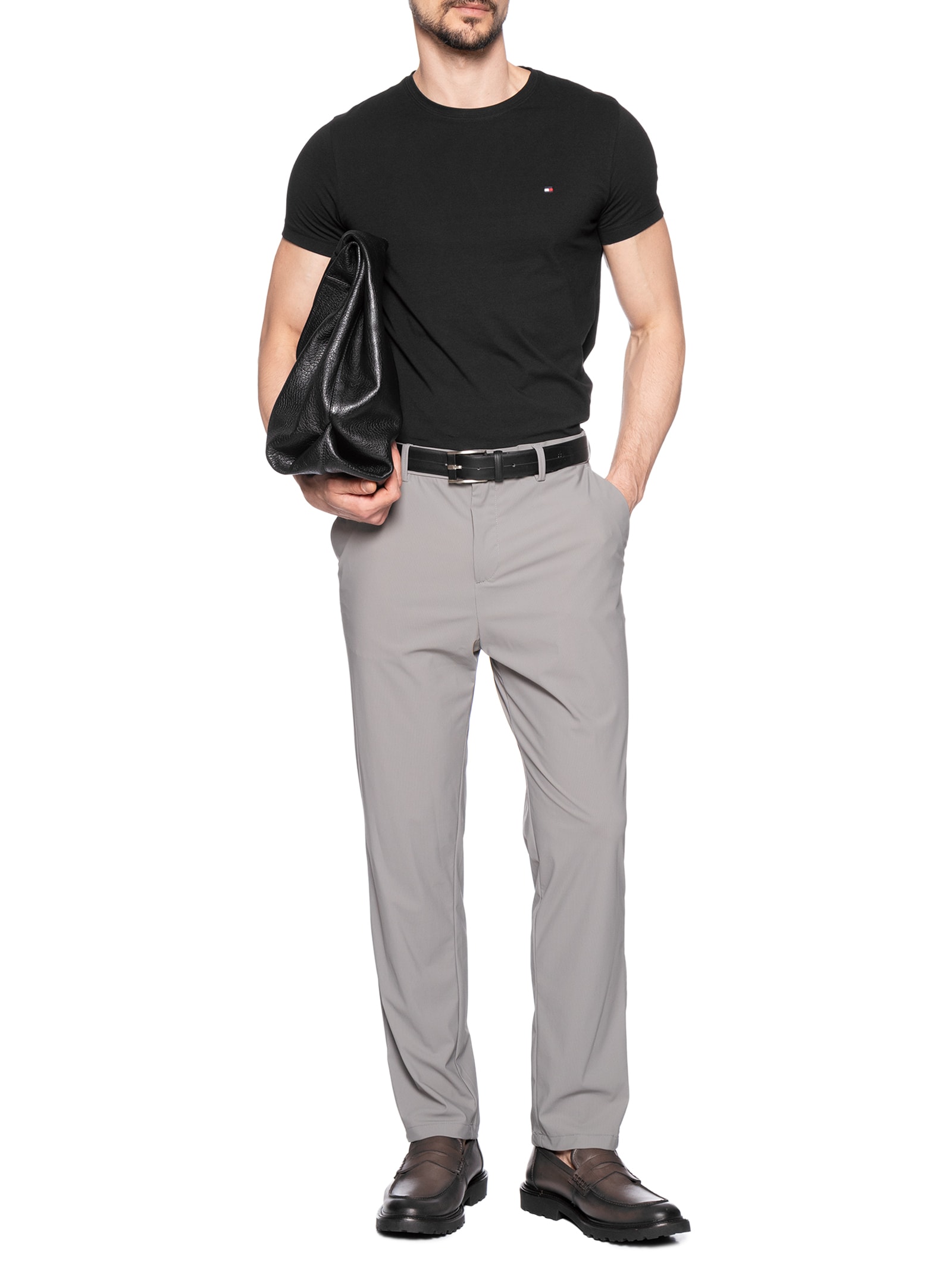 Camiseta Masculina Slim Fit Core Stretch Preto Tommy Hilfiger