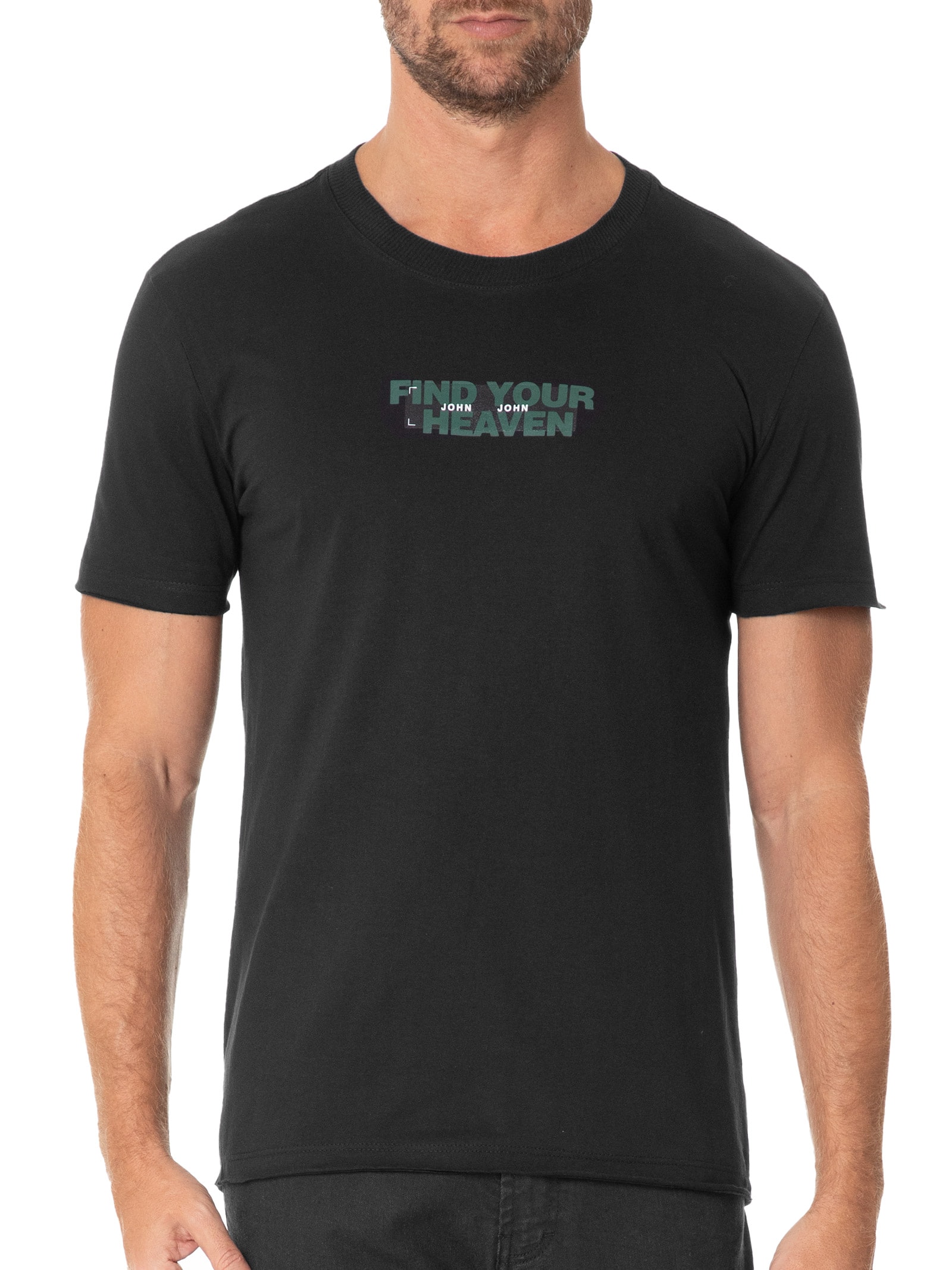 Camiseta Masculina Slim Fit Heaven Preto John John