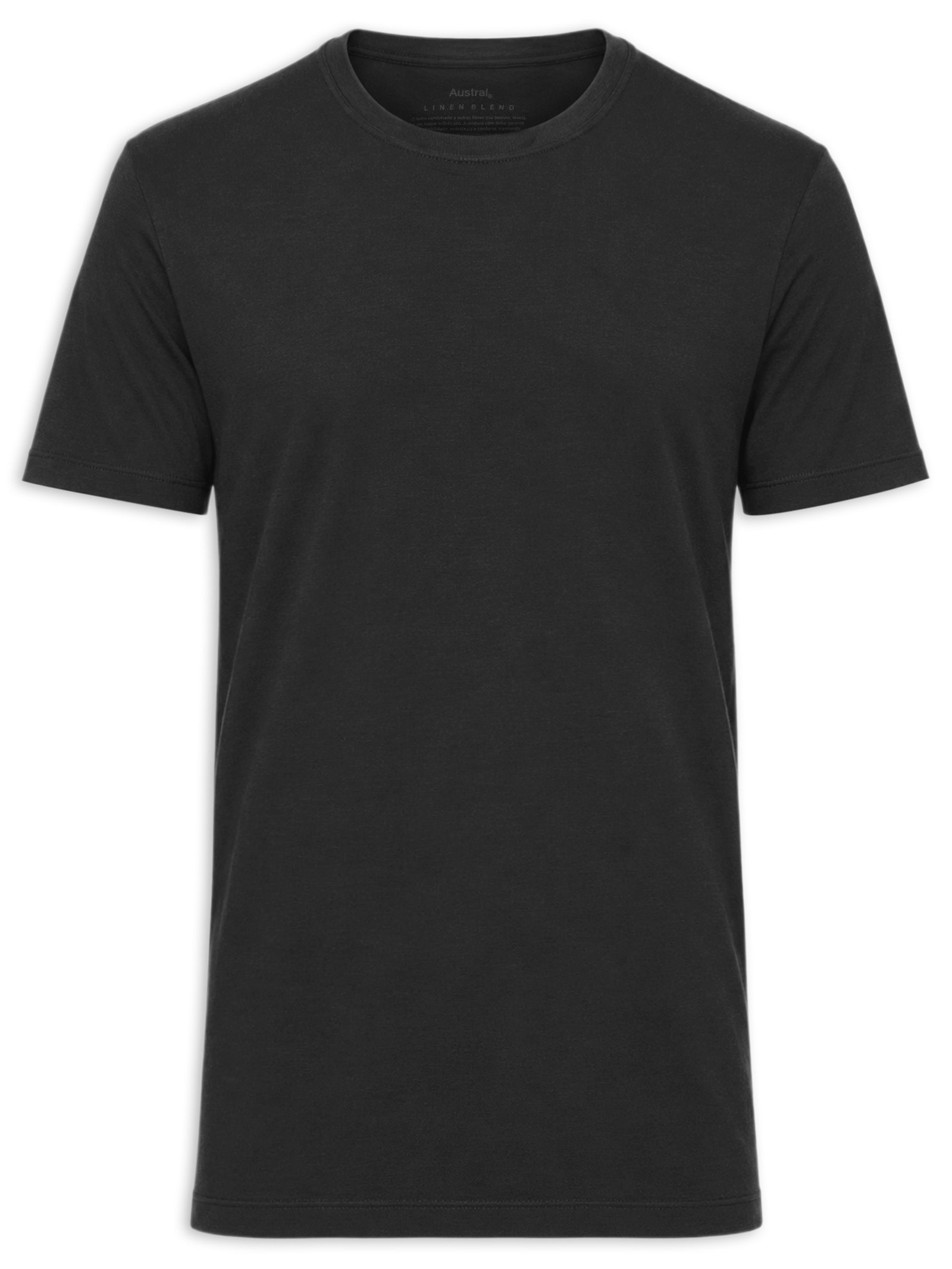 Camiseta Masculina Slim Fit Linho Bali Preto Austral