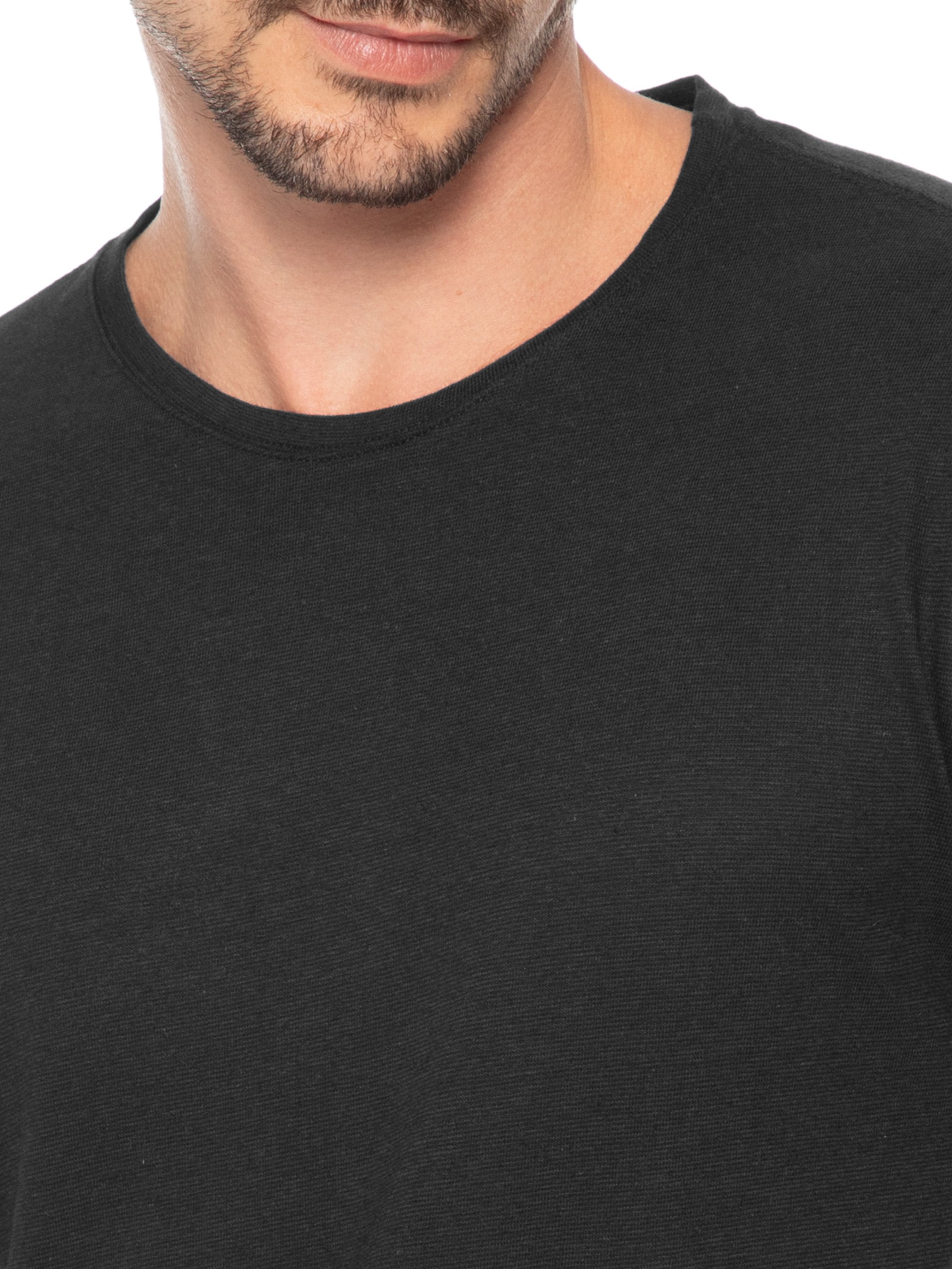 Camiseta Masculina Slim Fit Linho Bali Preto Austral