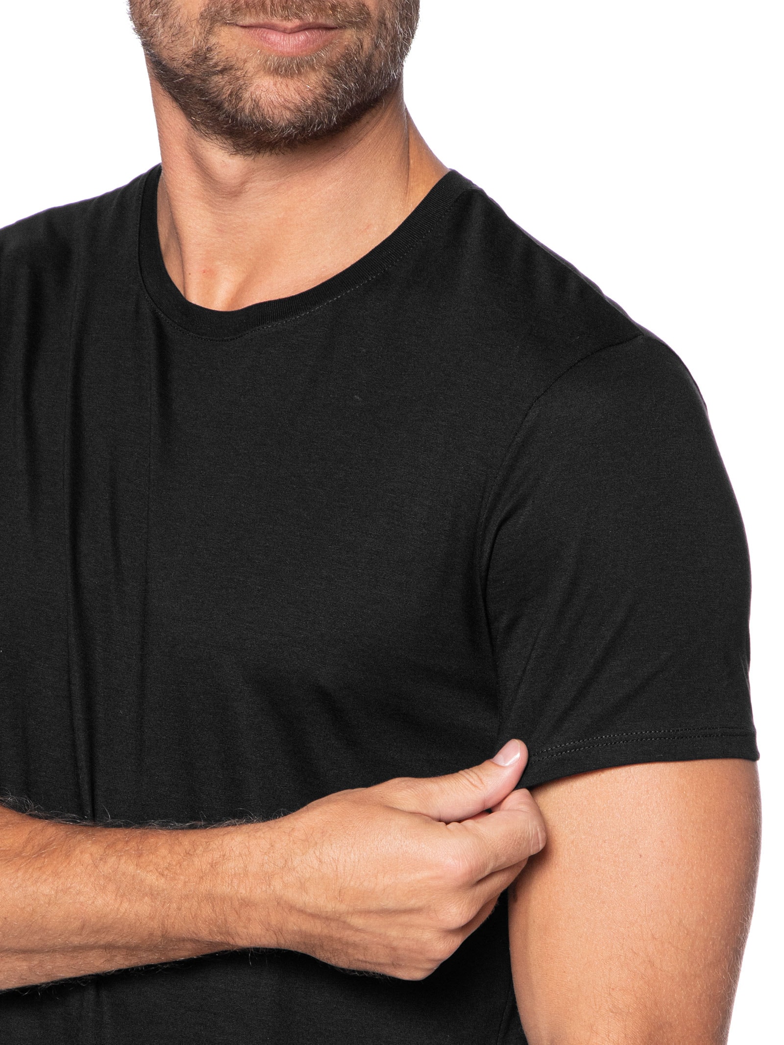 Camiseta Masculina Slim Fit Pima Gola Careca Preto Armani Exchange