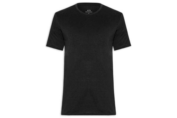 Camiseta Masculina Slim Fit Pima Gola Careca - Preto