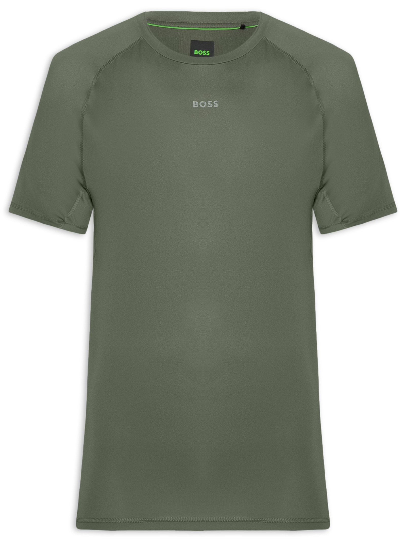 Camiseta Masculina Slim-Fit Reflect Details Tee Ac Verde Boss