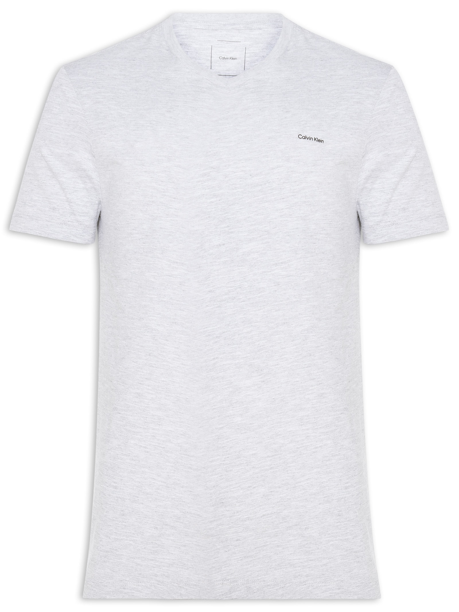 Camiseta Masculina Slim Flamê Gola V Cinza Calvin Klein - White Label