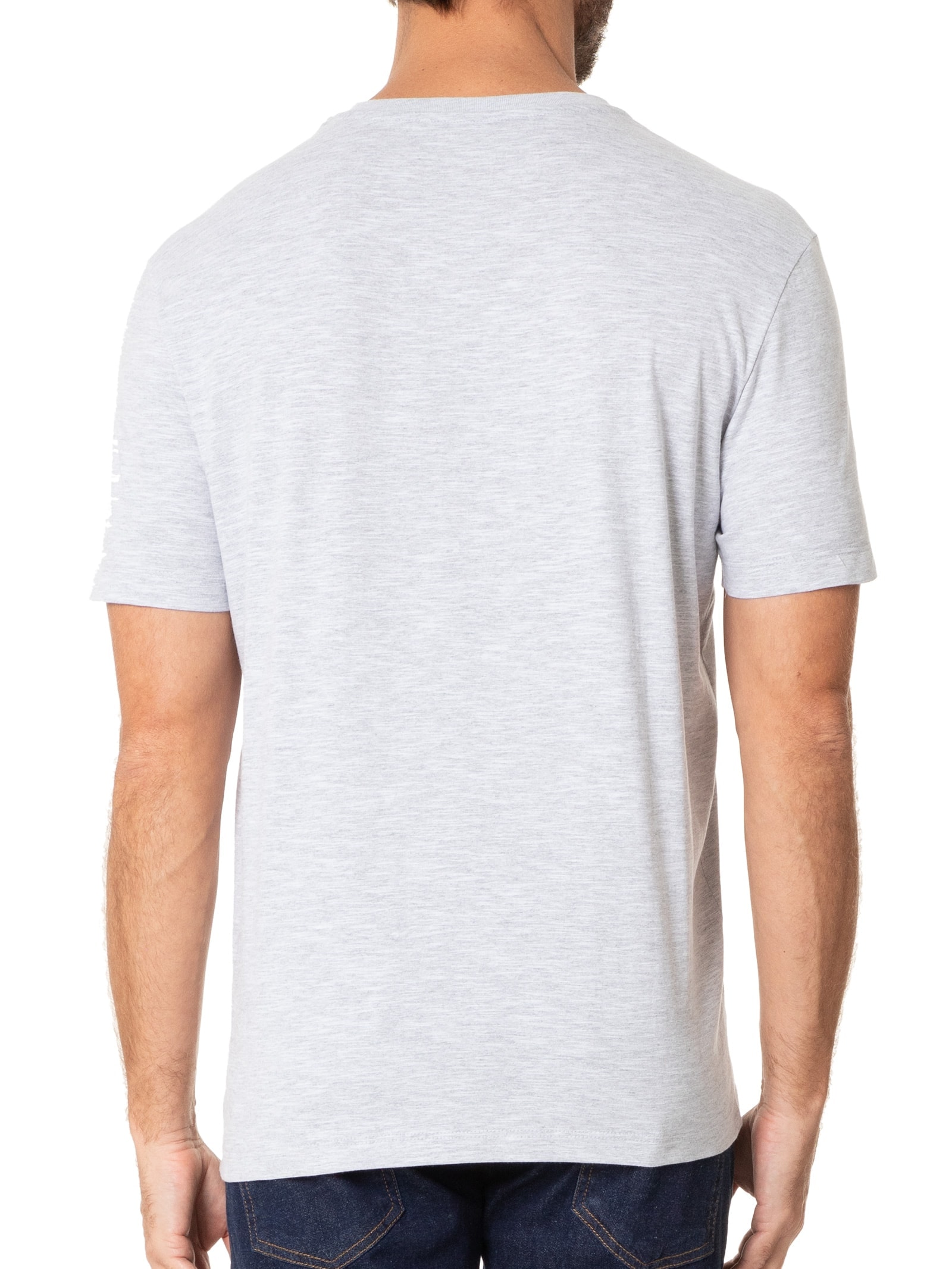 Camiseta Masculina Slim Flamê Gola V Cinza Calvin Klein - White Label