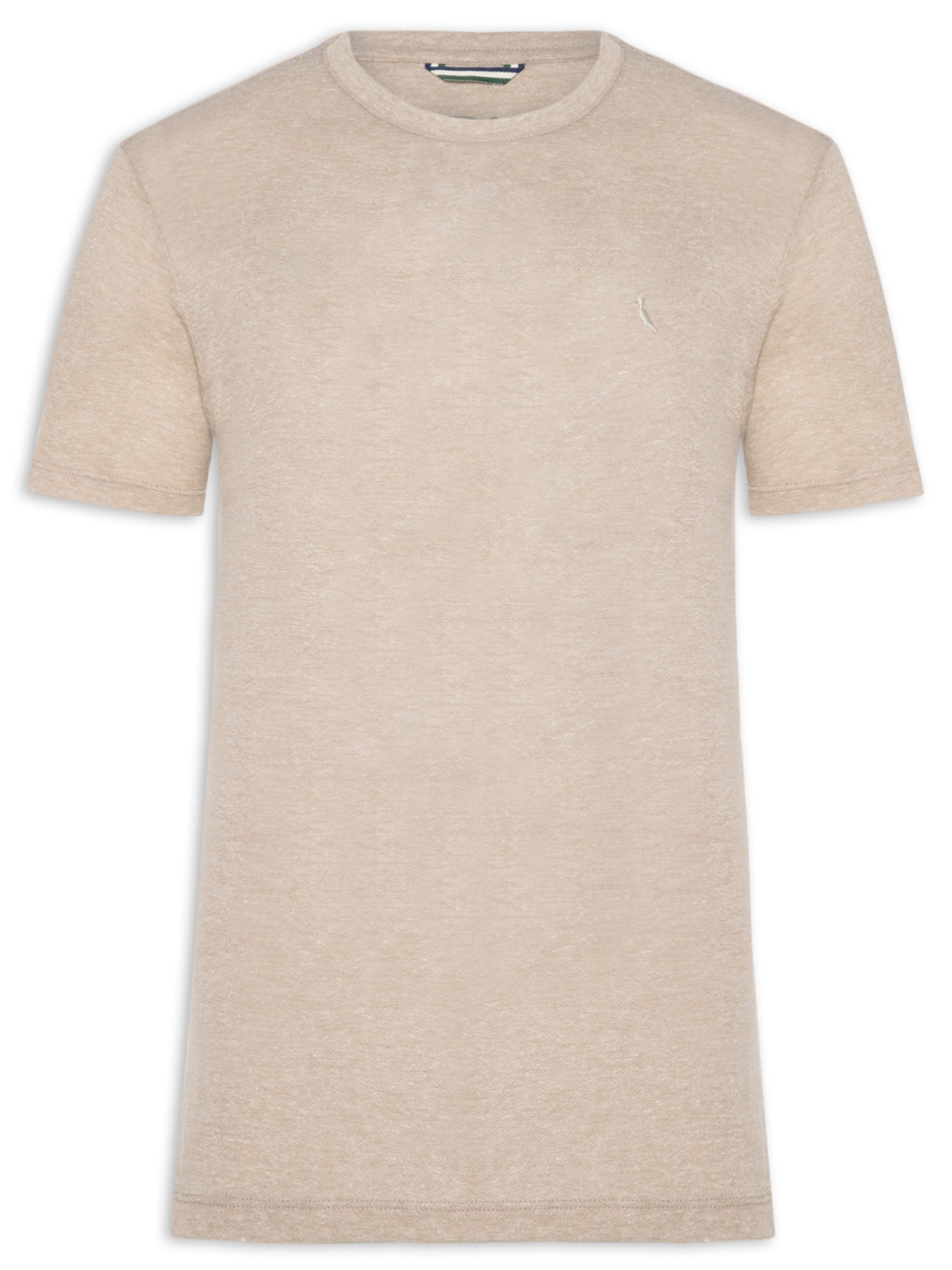 Camiseta Masculina Slim Malha Bege Reserva