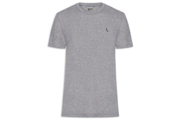 Camiseta Masculina Slim Malha - Cinza