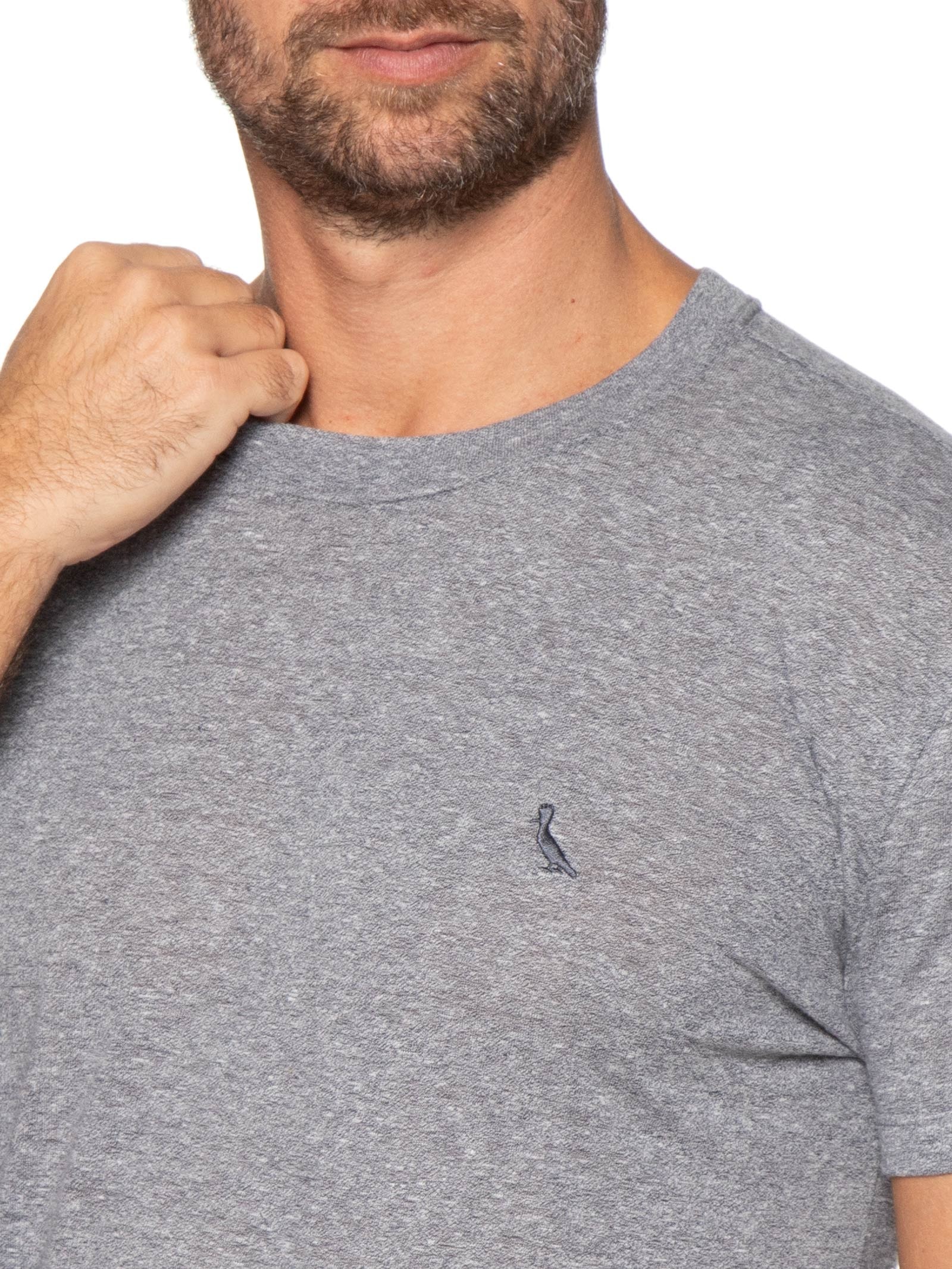 Camiseta Masculina Slim Malha Cinza Reserva