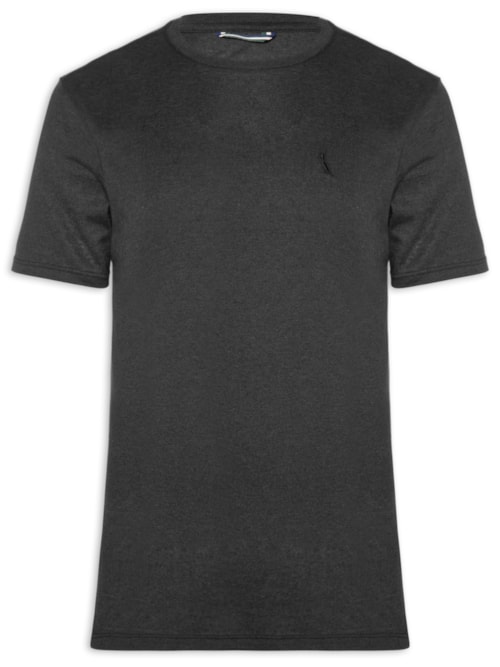 Camiseta Masculina Slim Malha Pêssego – Preto