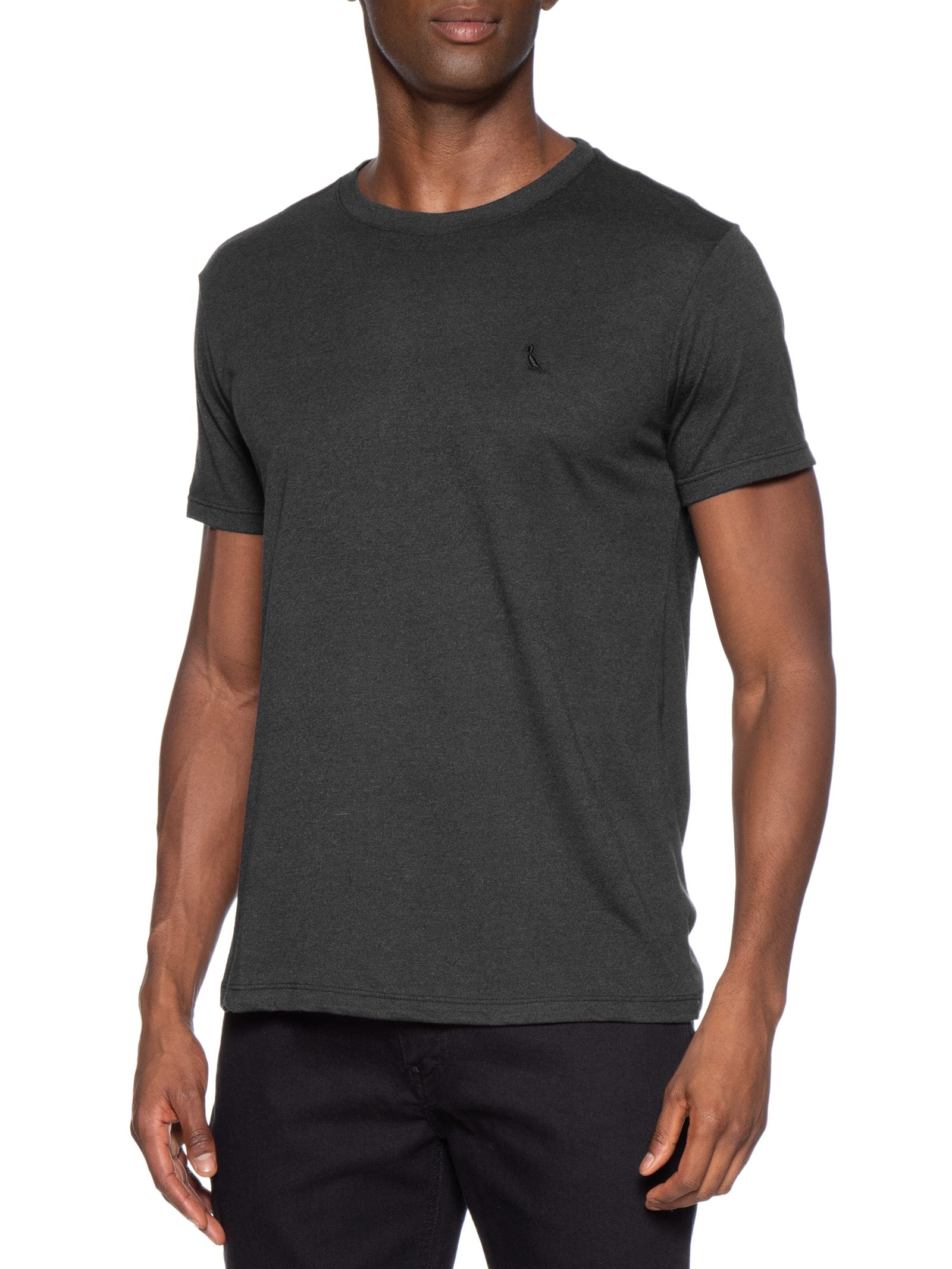 Camiseta Masculina Slim Malha Pêssego Preto Reserva