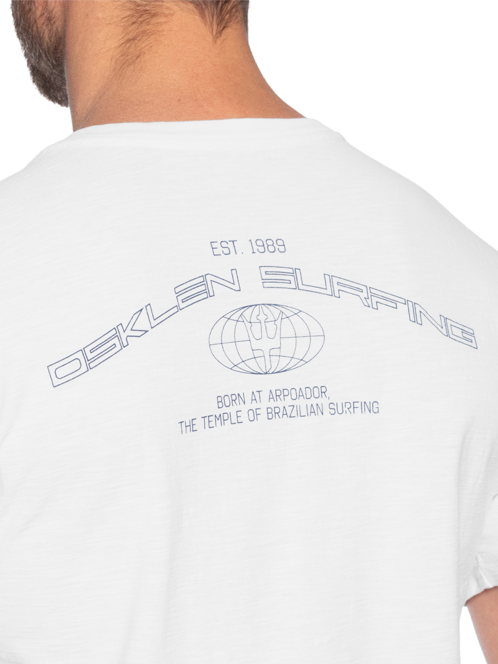 Camiseta Masculina Slim Manga Curta Branco Osklen