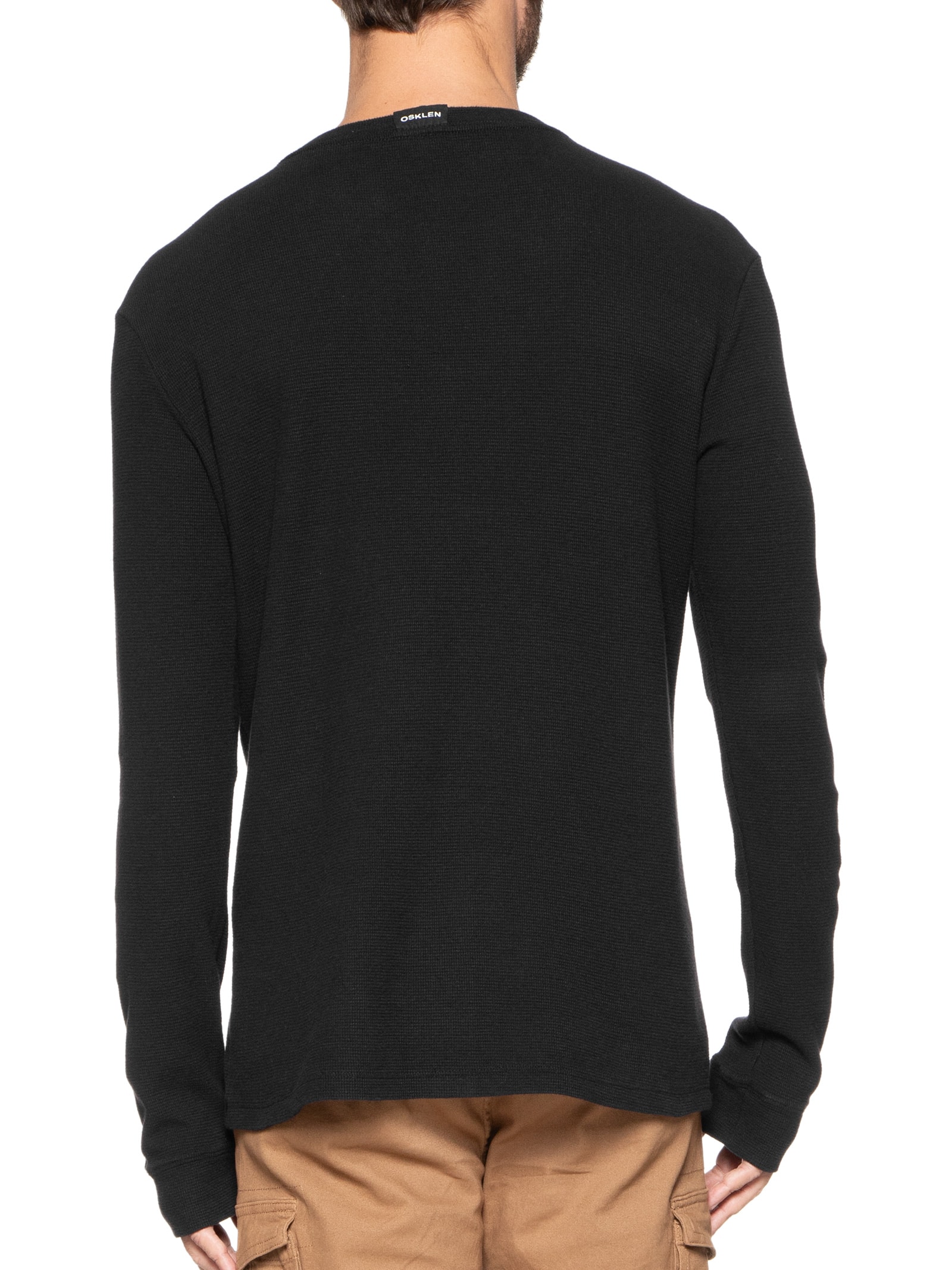 Camiseta Masculina Slim Manga Longa Preto Osklen