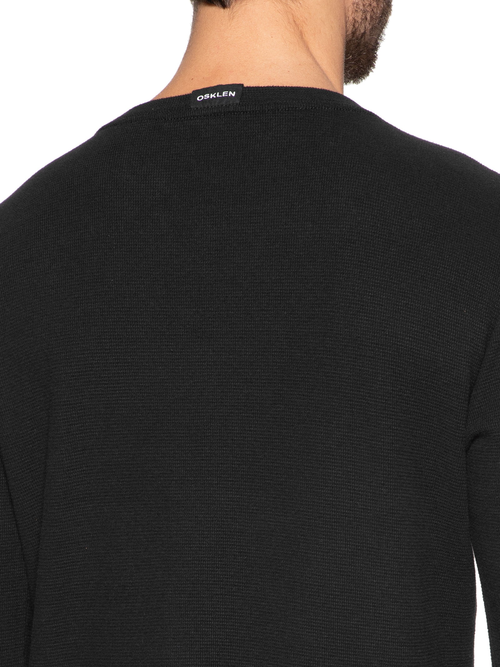 Camiseta Masculina Slim Manga Longa Preto Osklen