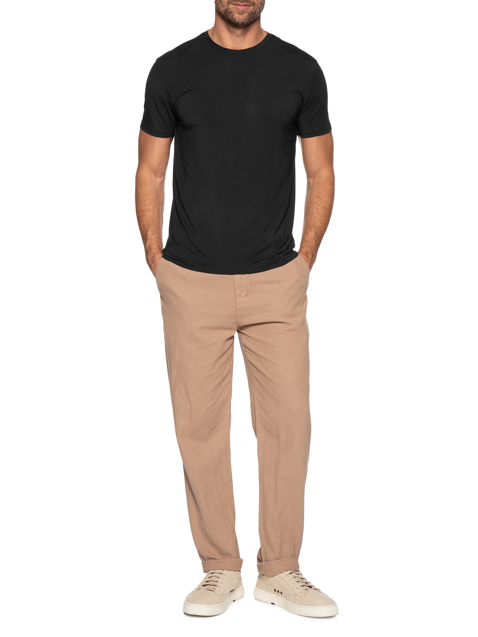 Camiseta Masculina Slim Modal Color Preto Reserva