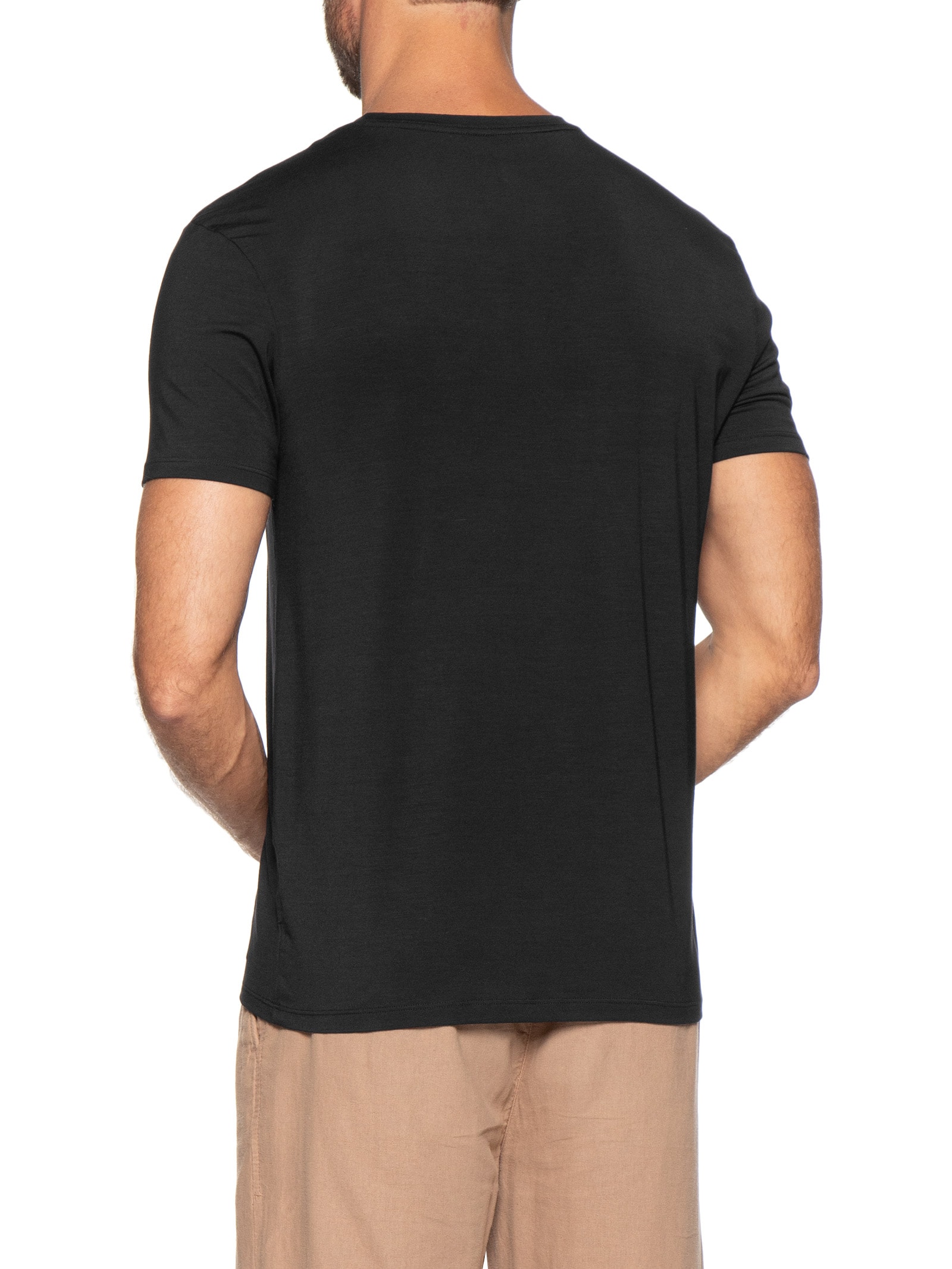 Camiseta Masculina Slim Modal Color Preto Reserva