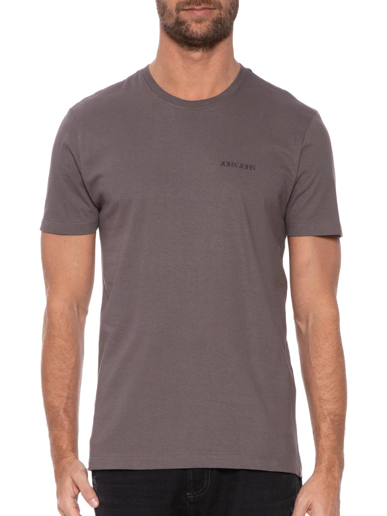 Camiseta Masculina Slim Pray Flowers Cinza John John
