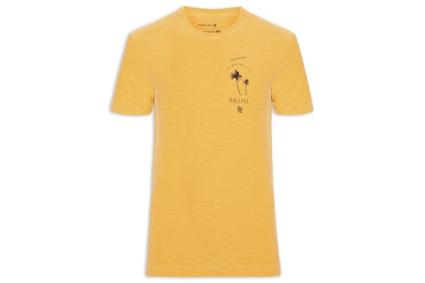Camiseta Masculina Slim Rough The City - Amarelo