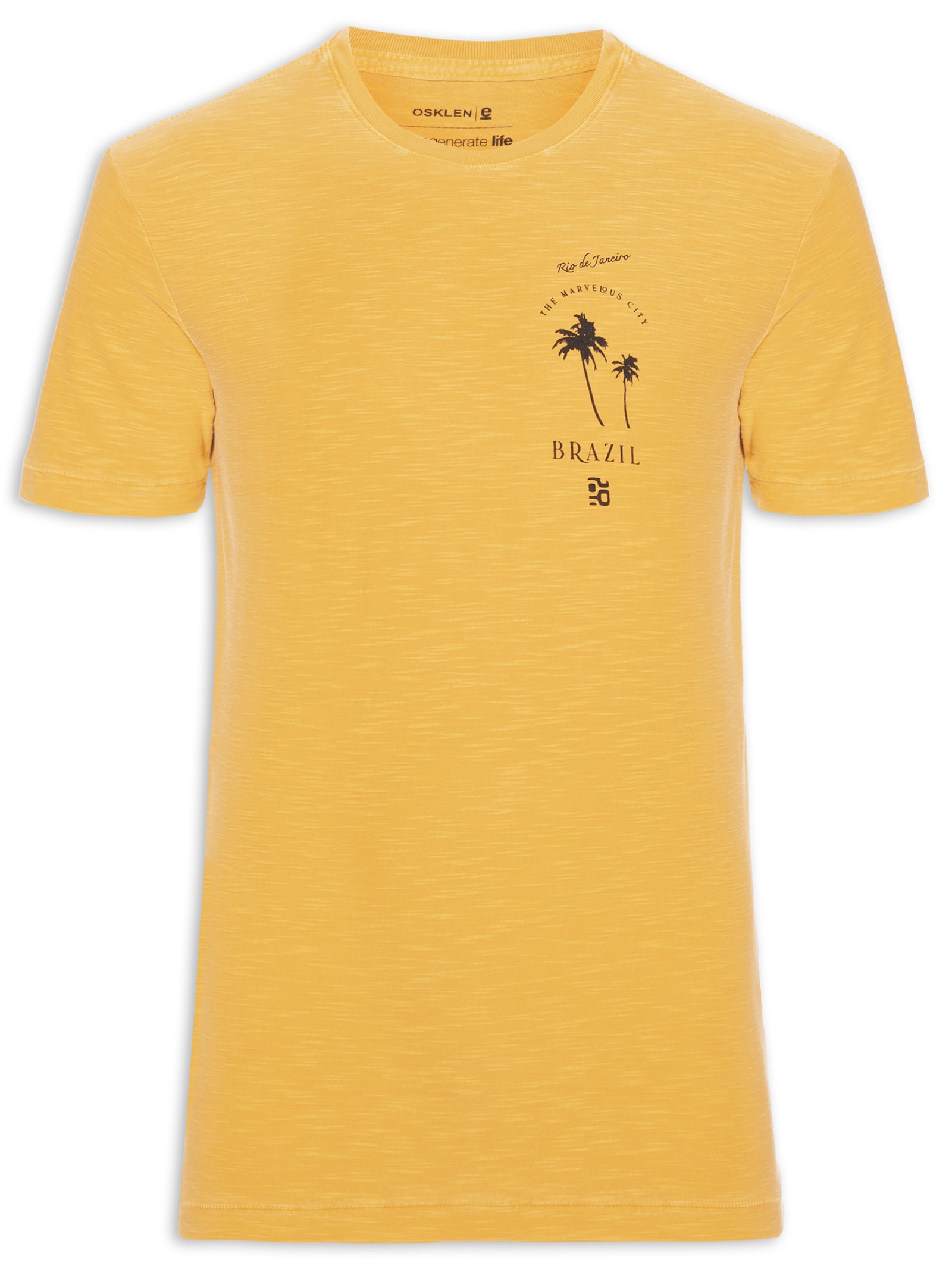 Camiseta Masculina Slim Rough The City Amarelo Osklen