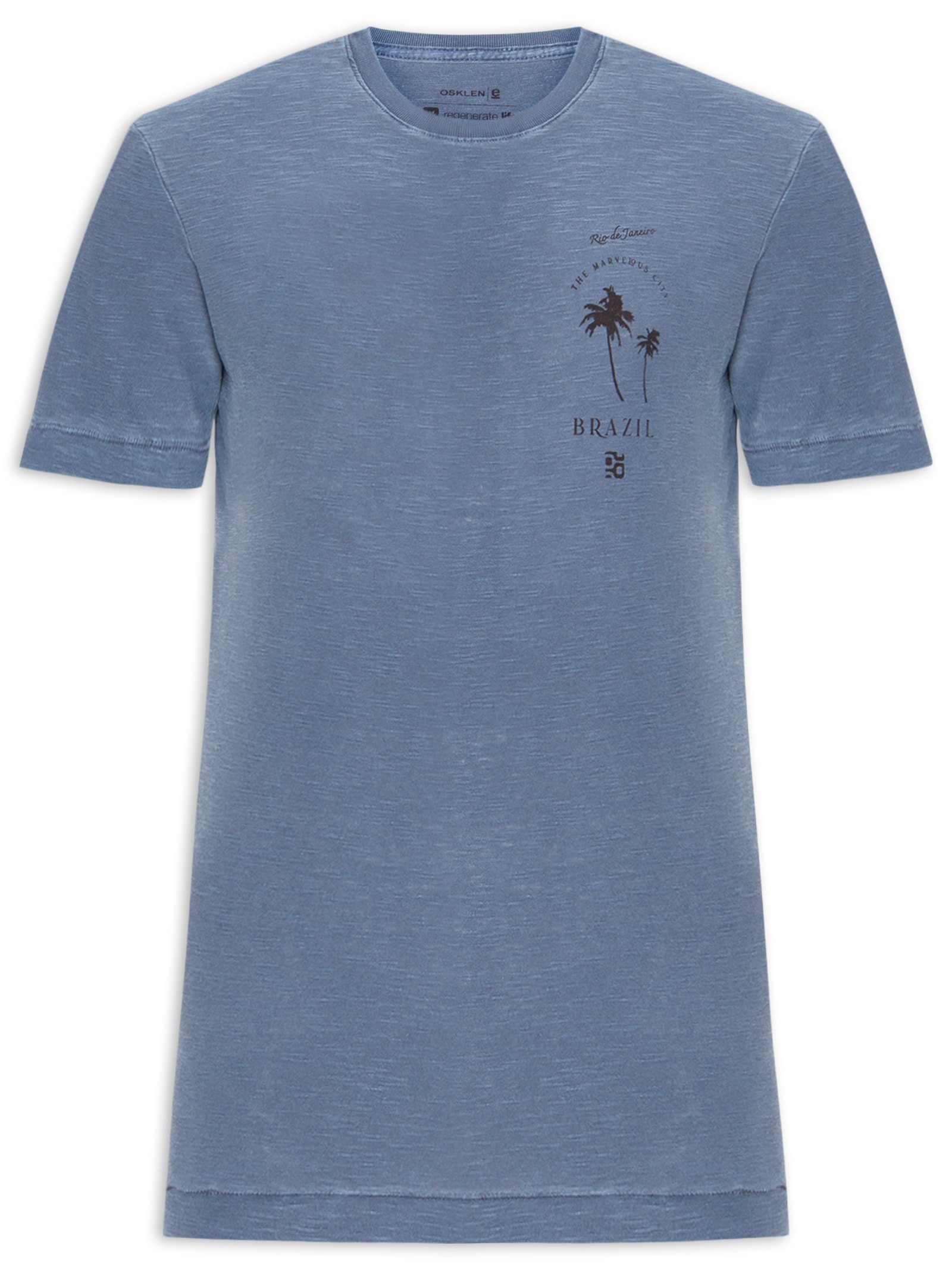 Camiseta Masculina Slim Rough The City Mc Azul Osklen