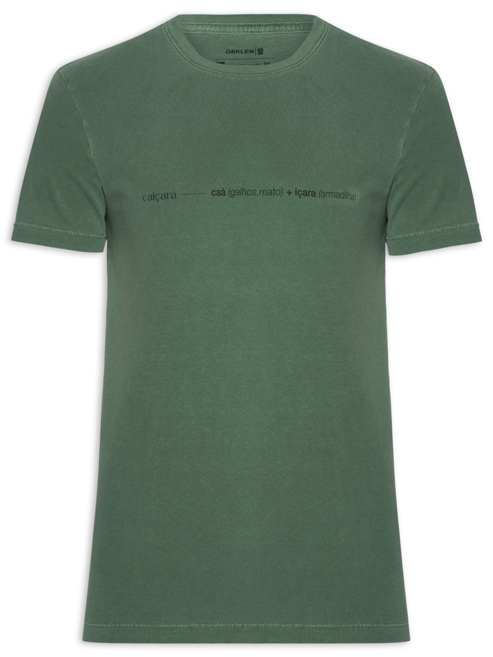 Camiseta Masculina Slim Stone Caiçara Manga Curta Verde Osklen