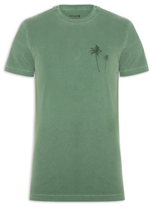 Camiseta Masculina Slim Stone Coqueiro Gaze Manga Curta – Verde