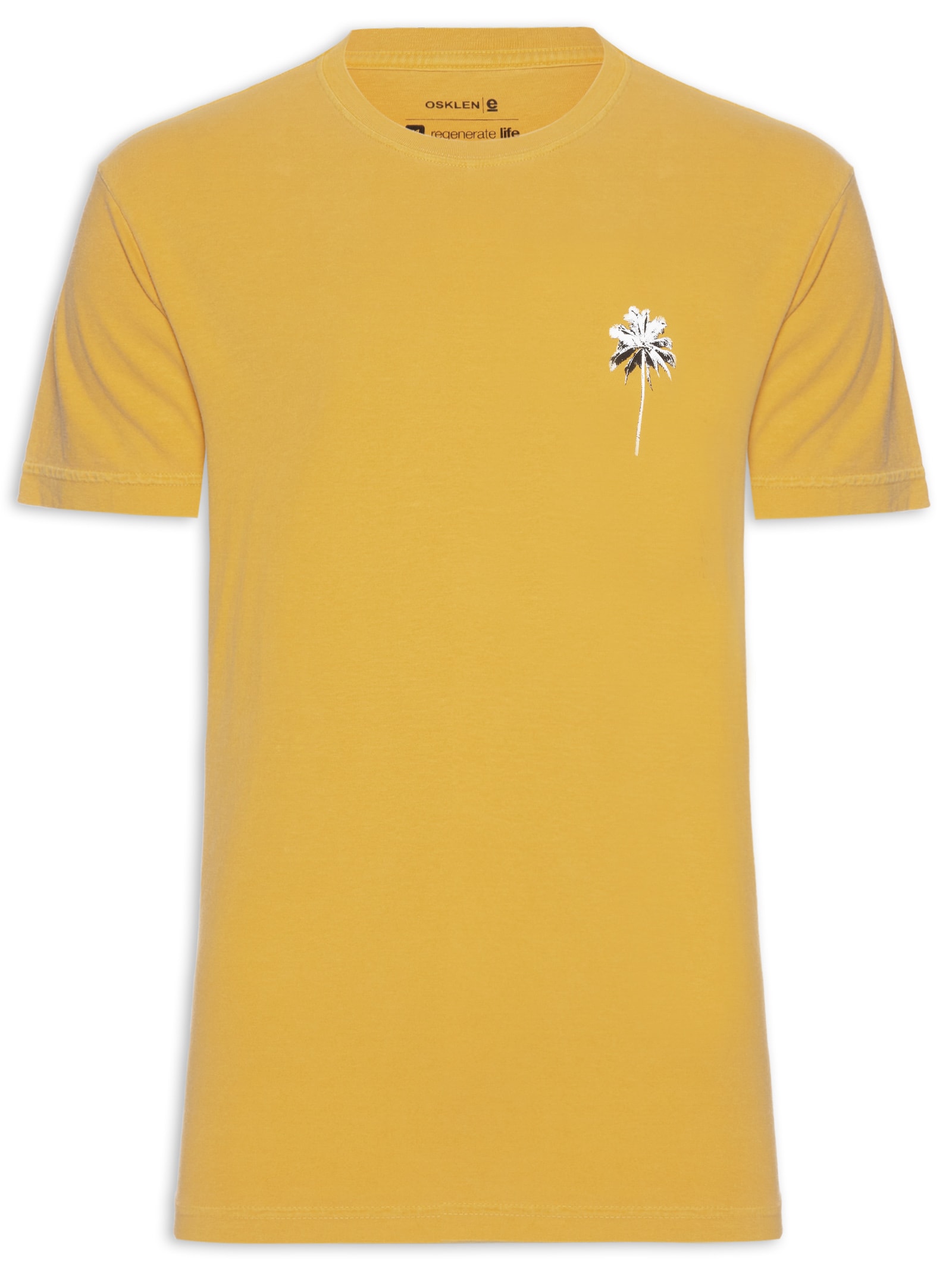 Camiseta Masculina Slim Stone Coqueiro Mc  Amarelo Osklen