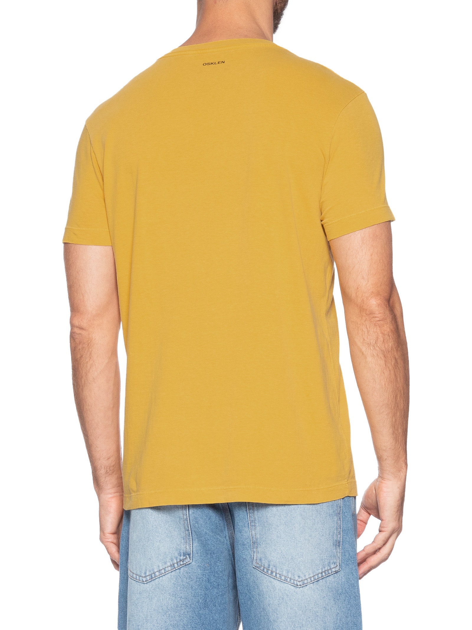 Camiseta Masculina Slim Stone Coqueiro Mc  Amarelo Osklen