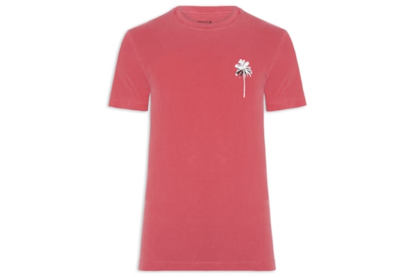 Camiseta Masculina Slim Stone Coqueiro - Vermelho