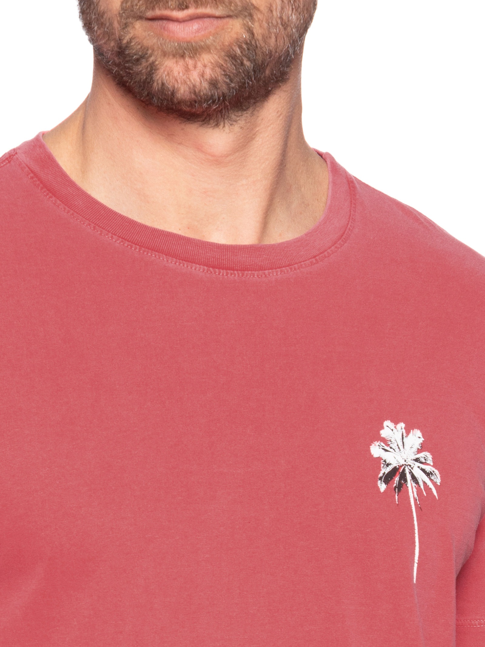 Camiseta Masculina Slim Stone Coqueiro Vermelho Osklen