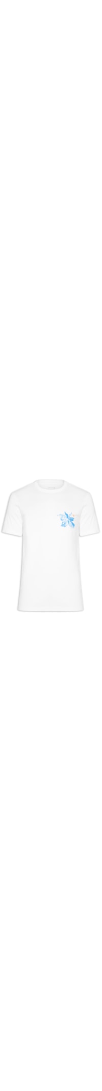 Camiseta Masculina Slim Stone Flor Surf Manga Curta - Branco