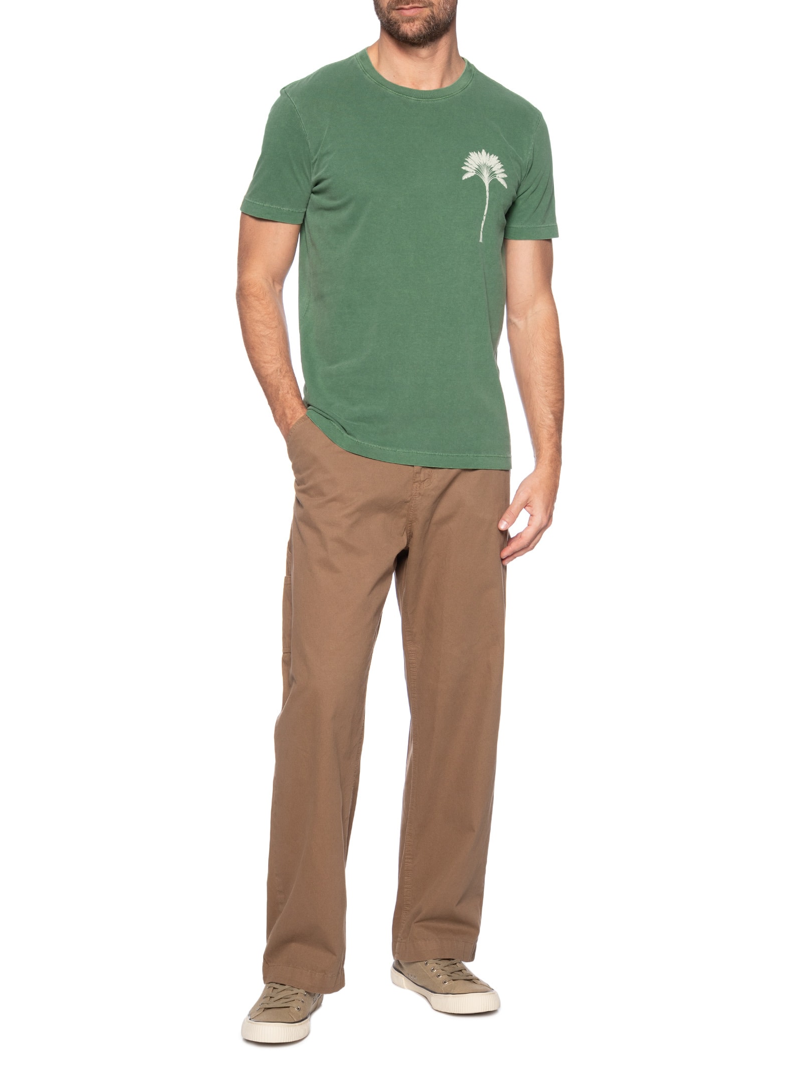 Camiseta Masculina Slim Stone Imperial Verde Osklen