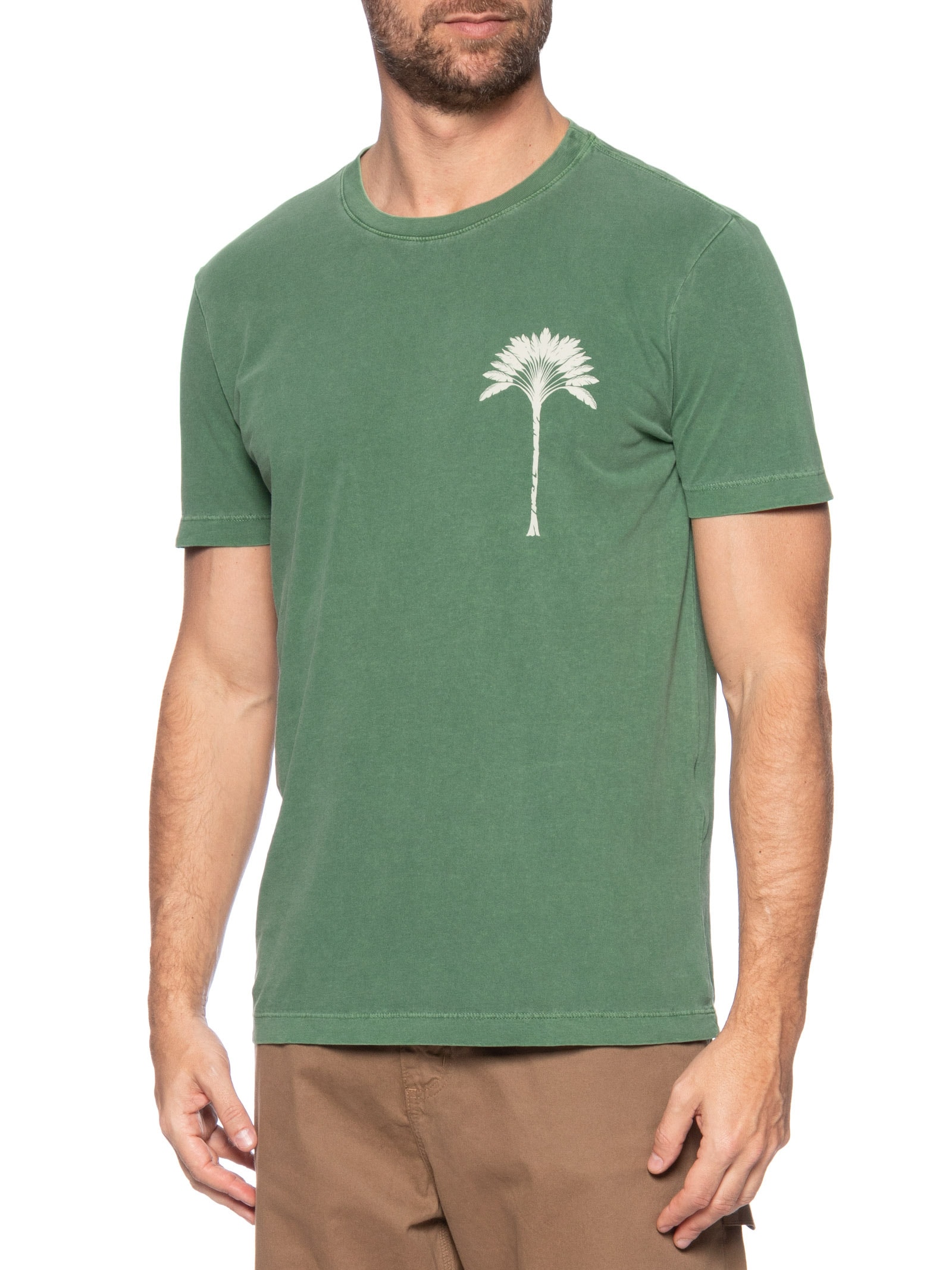 Camiseta Masculina Slim Stone Imperial Verde Osklen