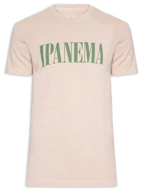 Camiseta Masculina Slim Stone Ipanema Serif Manga Curta – Rosa