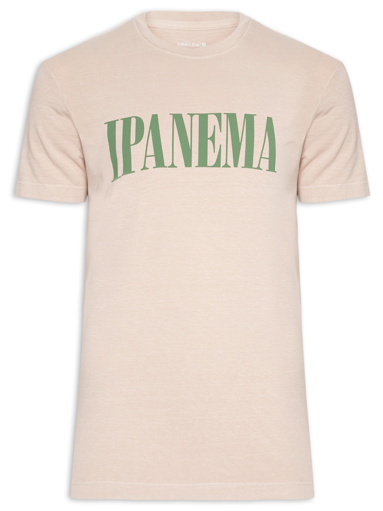 Camiseta Masculina Slim Stone Ipanema Serif Manga Curta Rosa Osklen