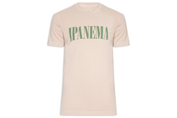 Camiseta Masculina Slim Stone Ipanema Serif Manga Curta - Rosa