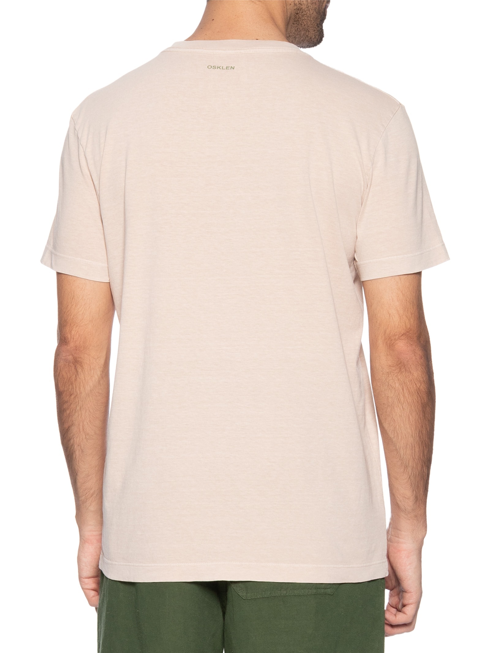 Camiseta Masculina Slim Stone Ipanema Serif Manga Curta Rosa Osklen